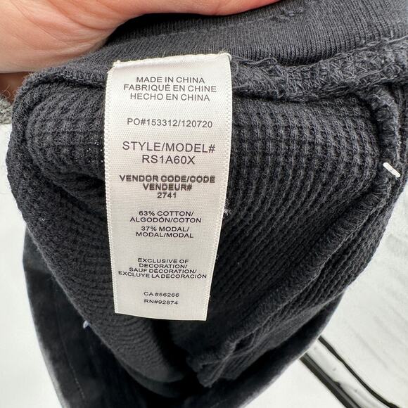 SPLENDID NWT Mineral Wash Waffle Knit Drawstring Shorts in Black  // XS - Picture 10 of 10